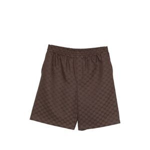 Gucci Men Gg Linen Blend Shorts